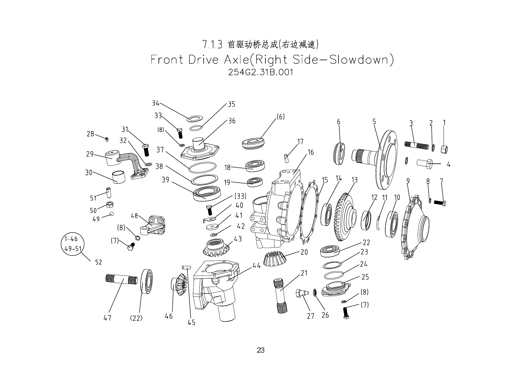 7.1.3 Front Drive Axle (Right Side-Slowdown)